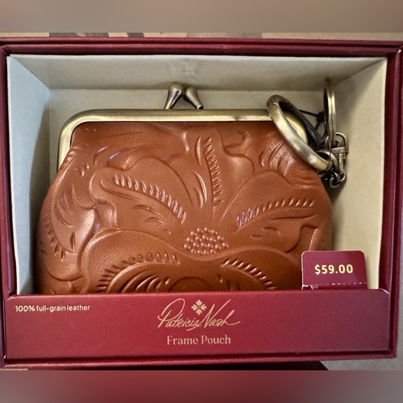 Patricia Nash Handbags - Patricia Nash Tan Leather Floral Pouch